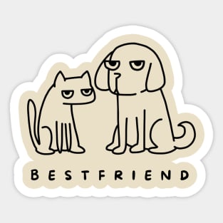 Dog and Cat Best Friends T- Shirt Sticker